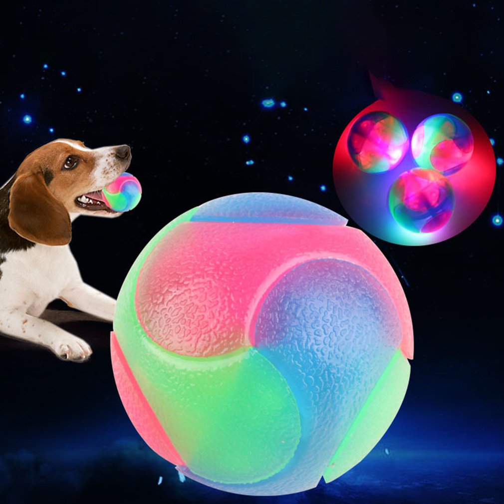 LED Pour Animaux De Compagnie En Caoutchouc Boule Lumineuse USB Rechargeable Recycler Jouet Pour Chien Résistant À la Morsure Interactif Durable Boule