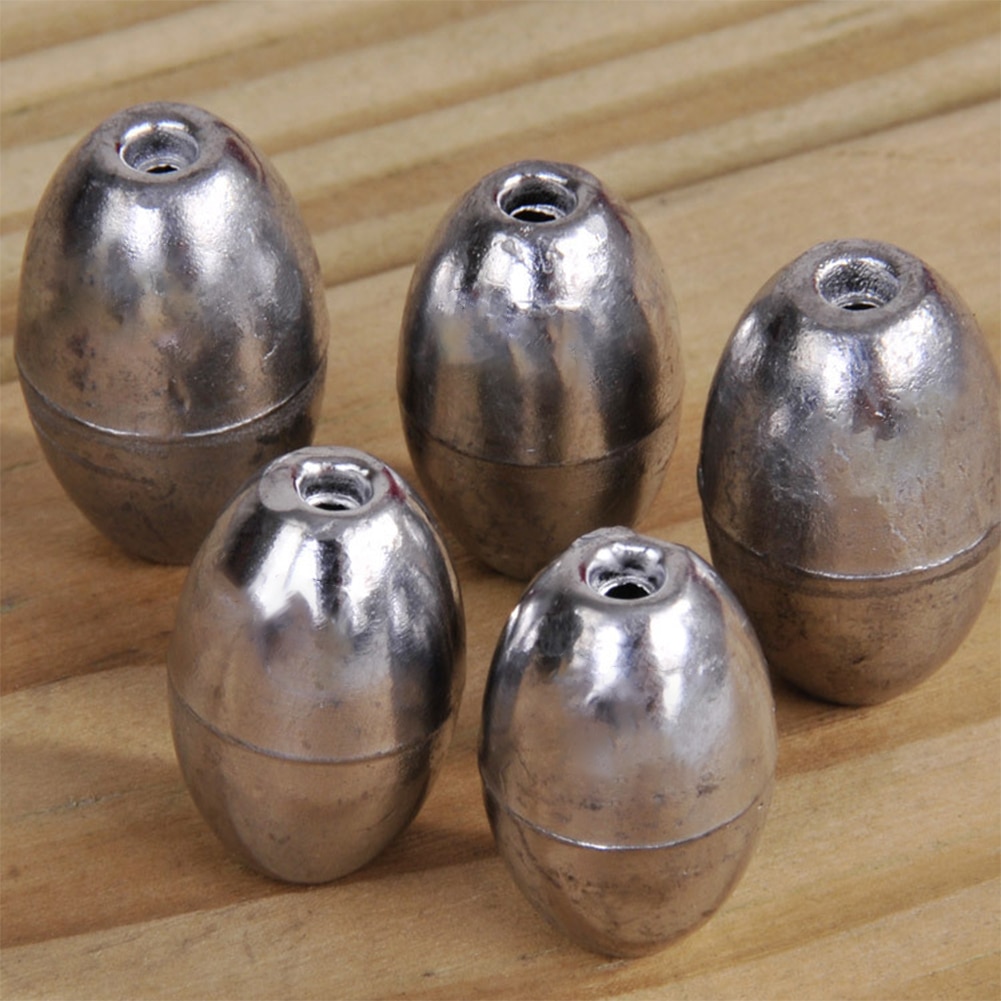100 Uds. Pesca en forma de oliva plomo pesca aparejos plomo pesca plomo con forma de oliva Sinkers herramienta de aparejos de pesca 0,5g