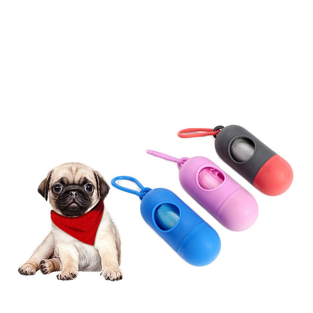 Pet garbage bag set practical garbage cleaning dispenser capsule-shaped cat and dog pet bucket garbage bag portable garbage bag