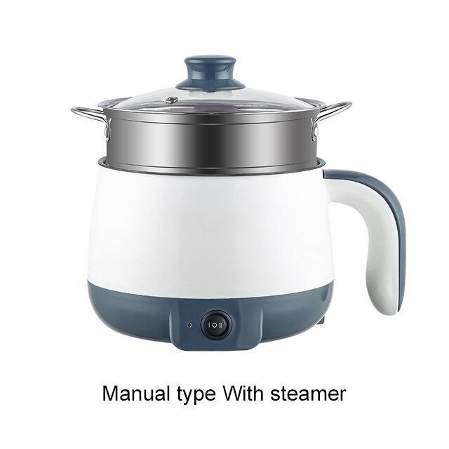 Multicooker-olla eléctrica antiadherente para el hogar, olla arrocera pequeña de 1.7L, electrodomésticos de cocina para 1 o 2 personas: Button Steamer