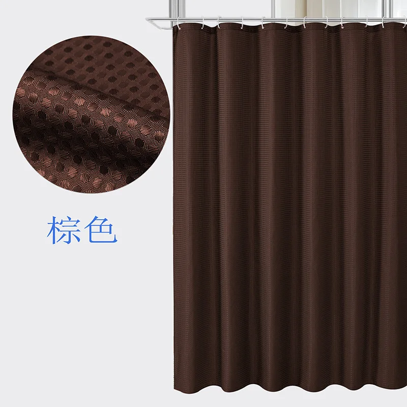 Curtain Bathroom Bathroom Punch-free Shower Curtain Fabric Plain Waterproof and Mildew-proof Polyester Shower: Regular / clear