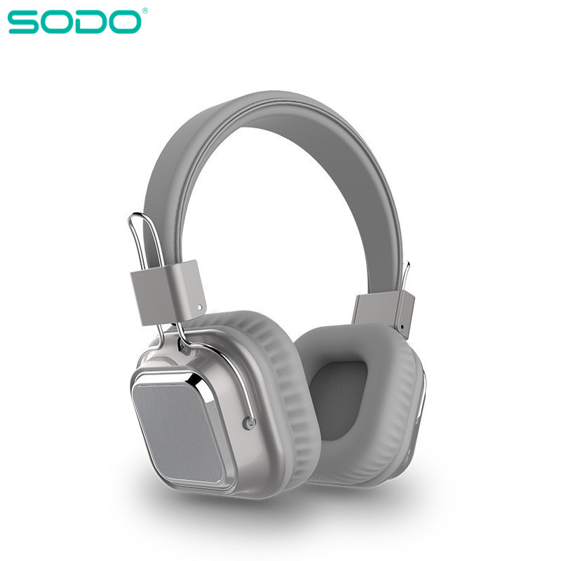 SODO SD-1003 Bluetooth Headphone On-Ear Wired Wireless Headphones Foldable Bluetooth 5.0 Stereo Headset with Mic Support TF Card: SD-1003 light gray