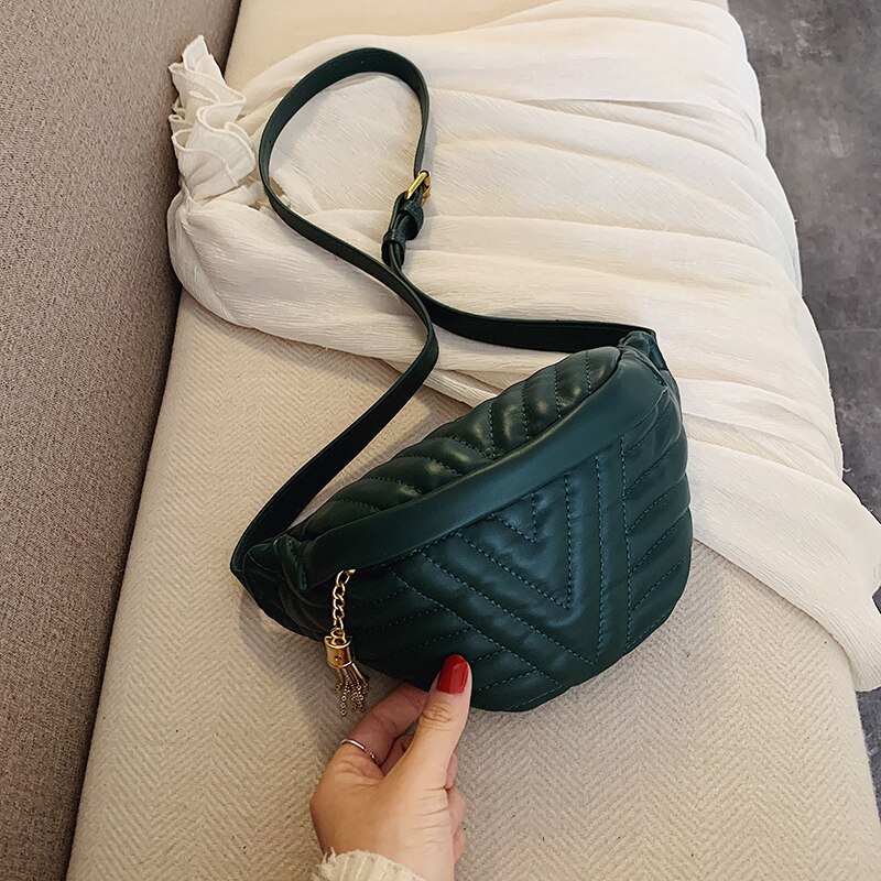 Small Simple Wild Crossbody Bags For Women Tassel Soft Shoulder Messenger Bag Female Handbags And Purses Sac Tiktok: Green