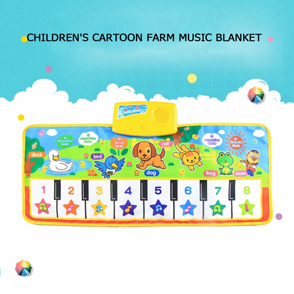 Baby Musical Mat Met Animal Voice Spelen Matten Touch Play Game Musical Tapijt Mat Vroege Educatief Speelgoed Voor Kids