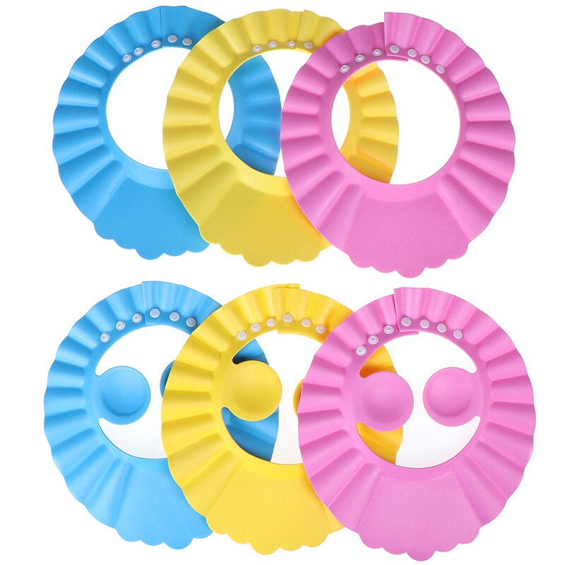 Gorro de baño de bebé duradero con visera ajustable para ducha de bebé protector de ojos a prueba de agua Escudo de lavado de cabello para niños