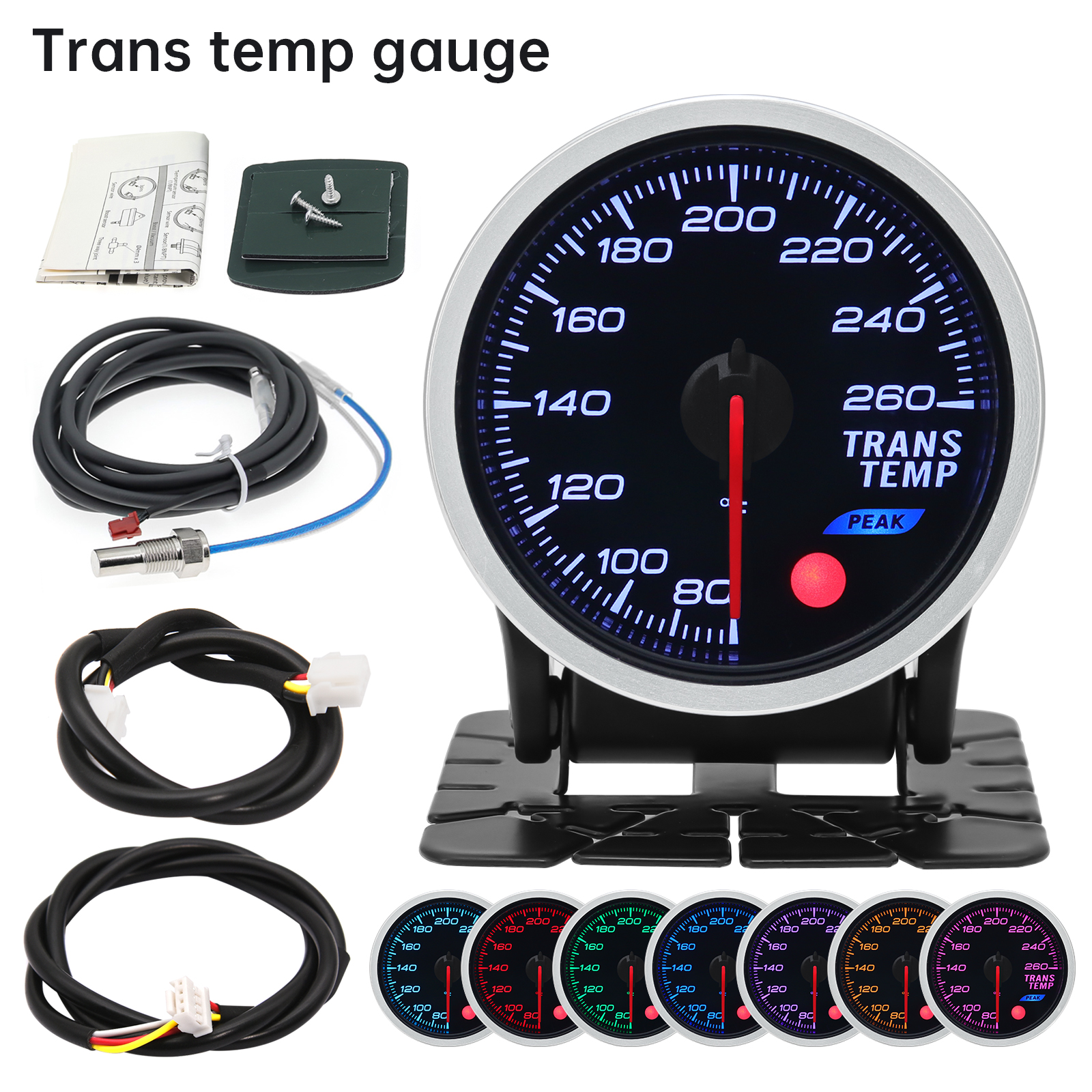 52mm 8 Colors Car Gauge Oil Pressure Bar PSI Water Temp Oil Temp EGT Exhaust Temp Turbo Boost Tachometer Fuel Level Gauge Meter: Yellow