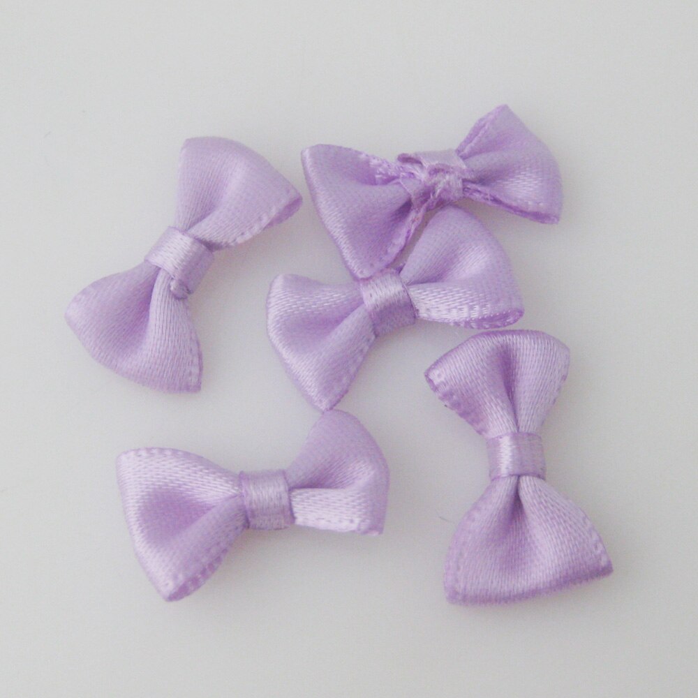 50Pcs 2CM long Line Shape Small Bows Satin Ribbon Knotted 35 Colors Cute Bowtie Clothes Headwear Ornament: Blue
