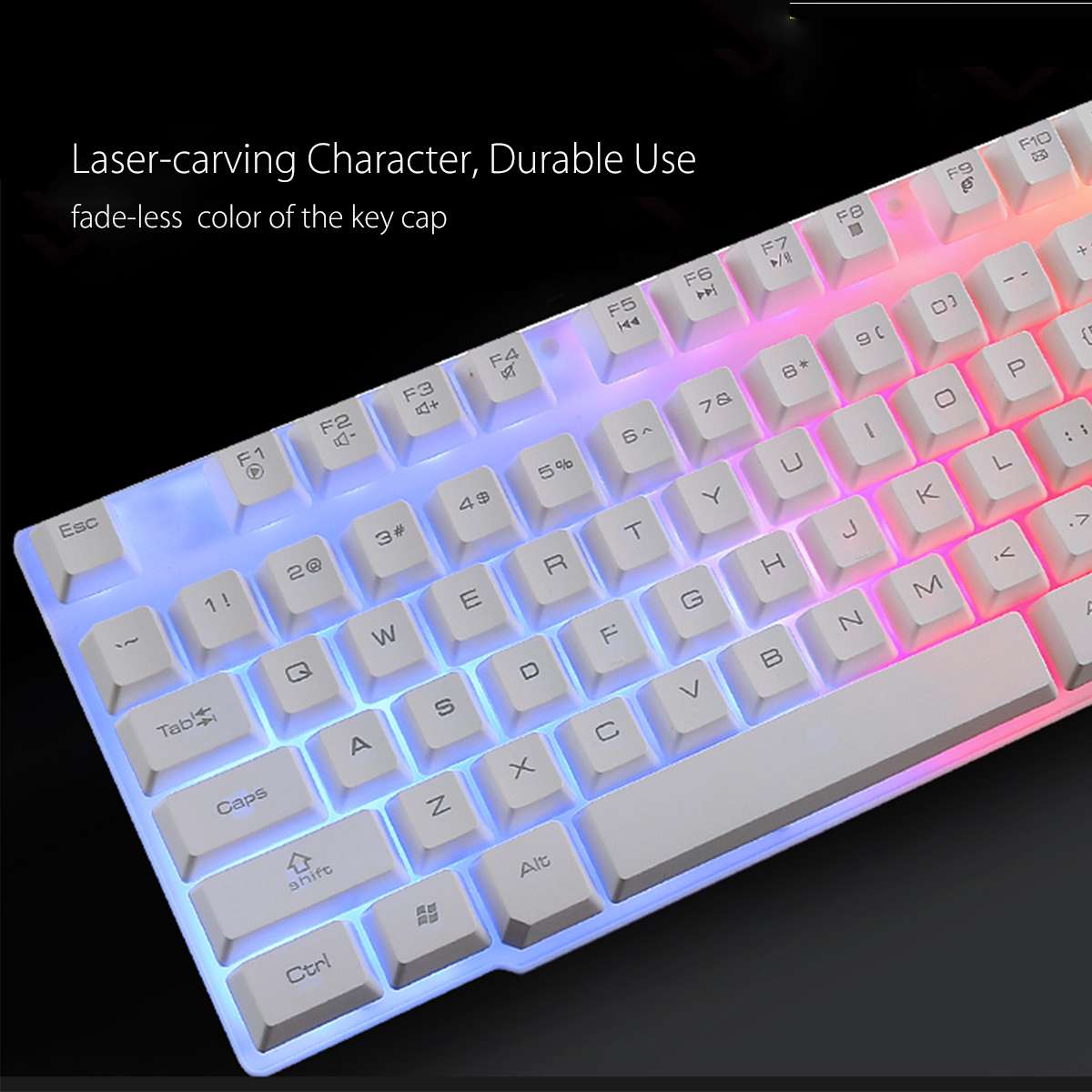 2400DPI Optical Gaming Mouse Sets USB Wired Gaming Keyboard Pads LED Rainbow Backlit Ergonomic for Gamer PC Computer