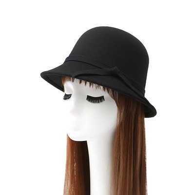 Gorro de lana con lazo para mujer, gorro de tela de lana con lazo, 6 colores, , novedad de: 2