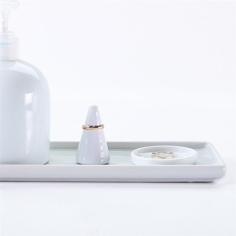 1/2pc Rectangle Porcelain Tray Bathroom Ceramic Base Storage Trays Sanitary Storage Pallet Delicate Bathroom Supplies Toothbrush