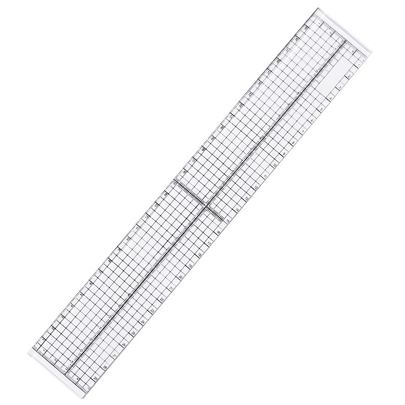 Regla de costura acrílica , regla de corte de tela para dibujo y medición, accesorios de herramientas de proceso de costura DIY, 5x30CM, 1 Uds.: Amarillo claro