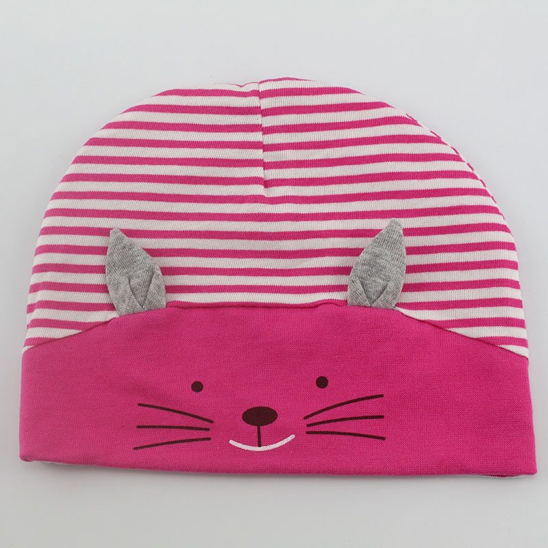 Gato bonito Outono Inverno Quente Cap Crianças Beanie Chapéu de Crochê Bebê Menino Menina Infantil crianças de Algodão Listrado Gatinho Abelha Recém-nascidos: 5