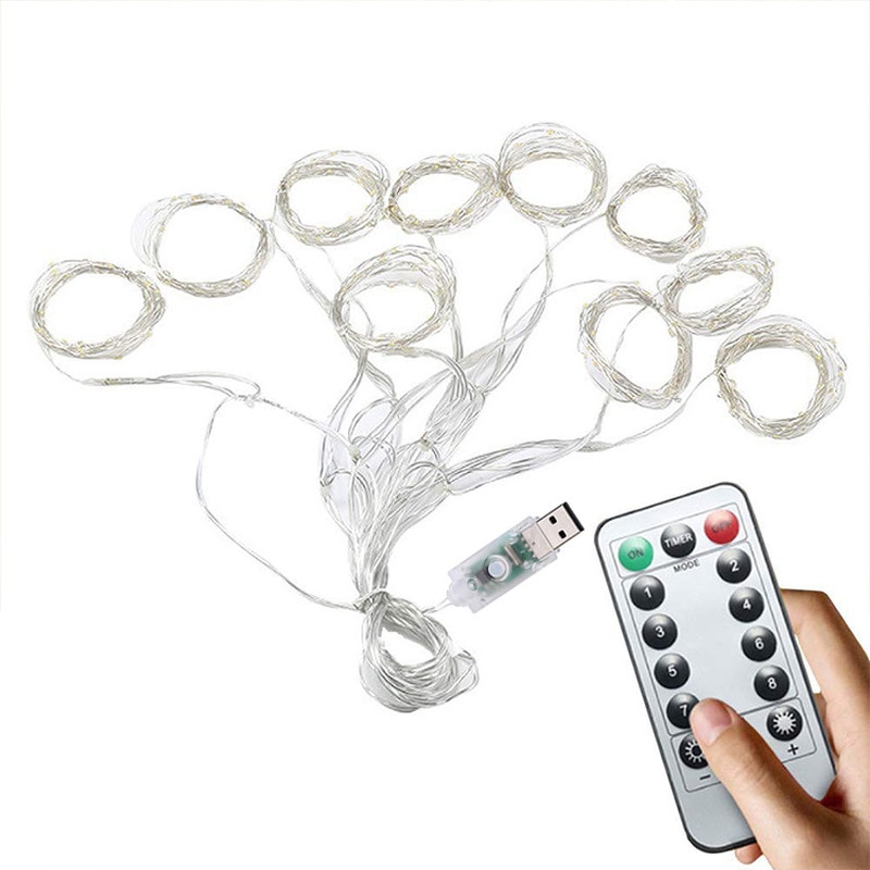 Cortina Led luces Garland cortina USB guirnaldas de luces Led Garland de Led en la ventana luces de Navidad cortina Led interior