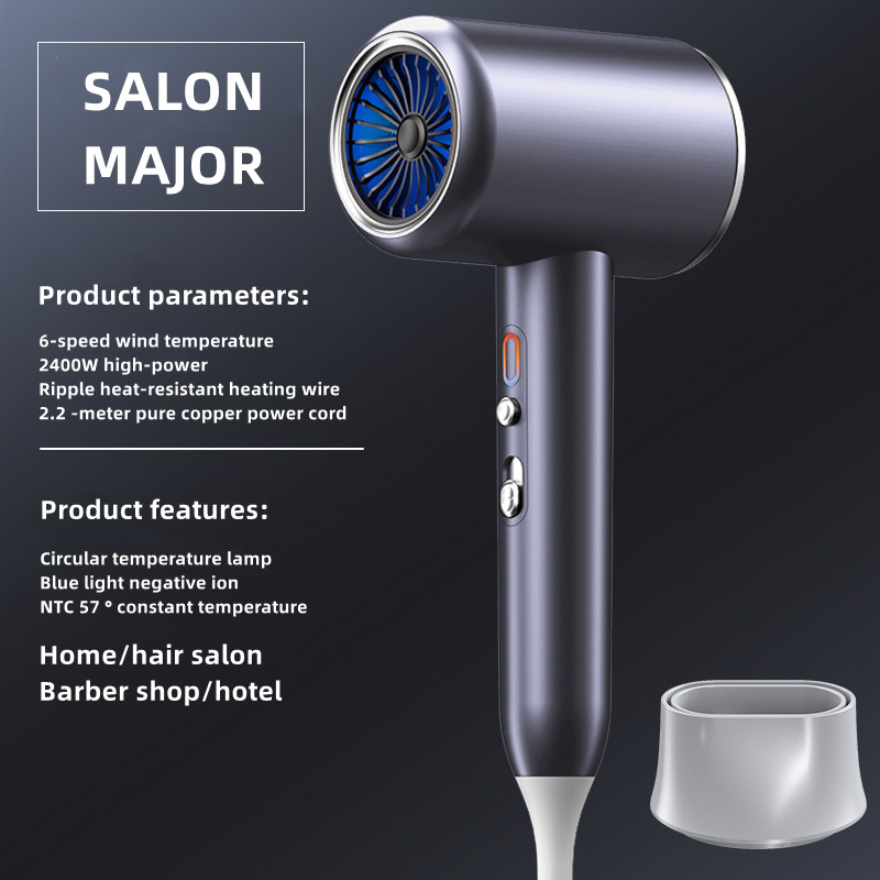 Generation High-Speed Hair Dryer 2400W High-Power Blue Light Negative Ion Ultra Silent Recommended For Home Hair Salons