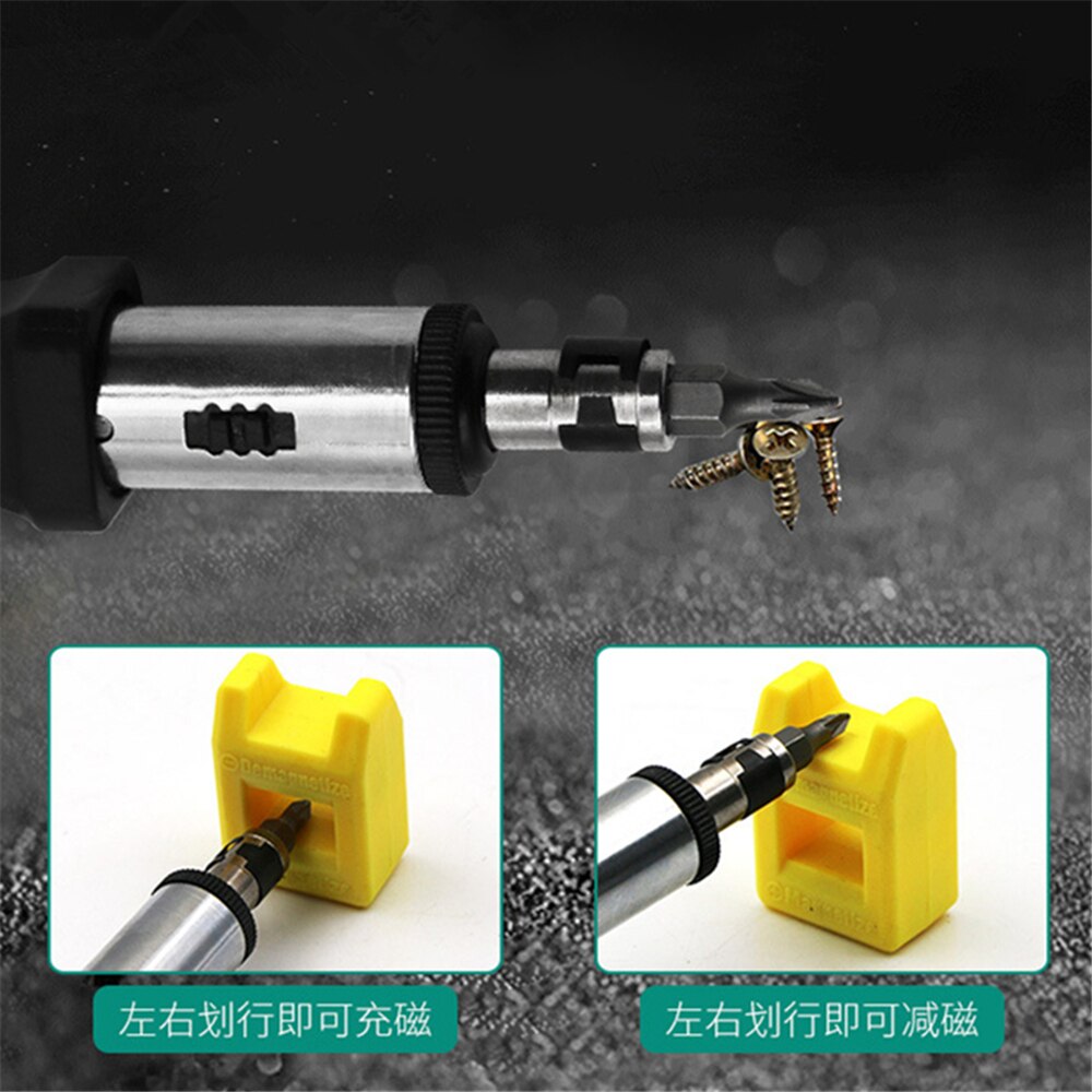 Two-way Ratchet Screwdriver Kit with Universal Flexible Shaft 9Pcs Screwdriver Bits Connected Rod Magnetizer Hand Tools