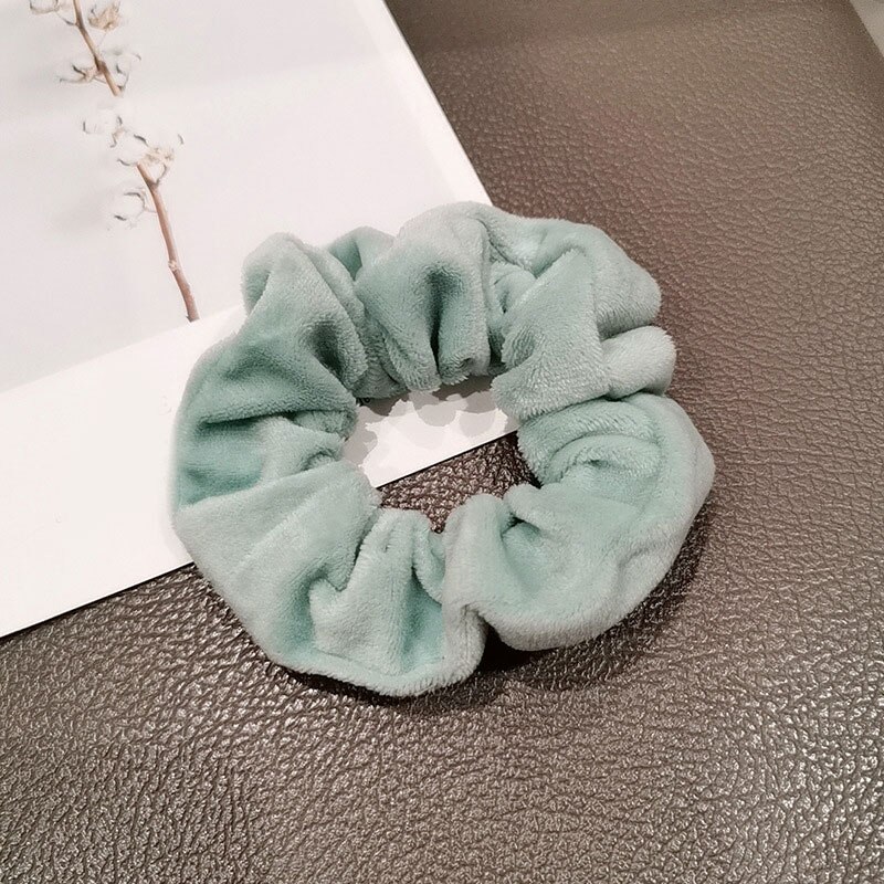 Warm Soft Hair Scrunchies Furry Elastic Hair Band Women Girls Ponytail Holder Hair Rubber Band Hair Ties Hair Accessories