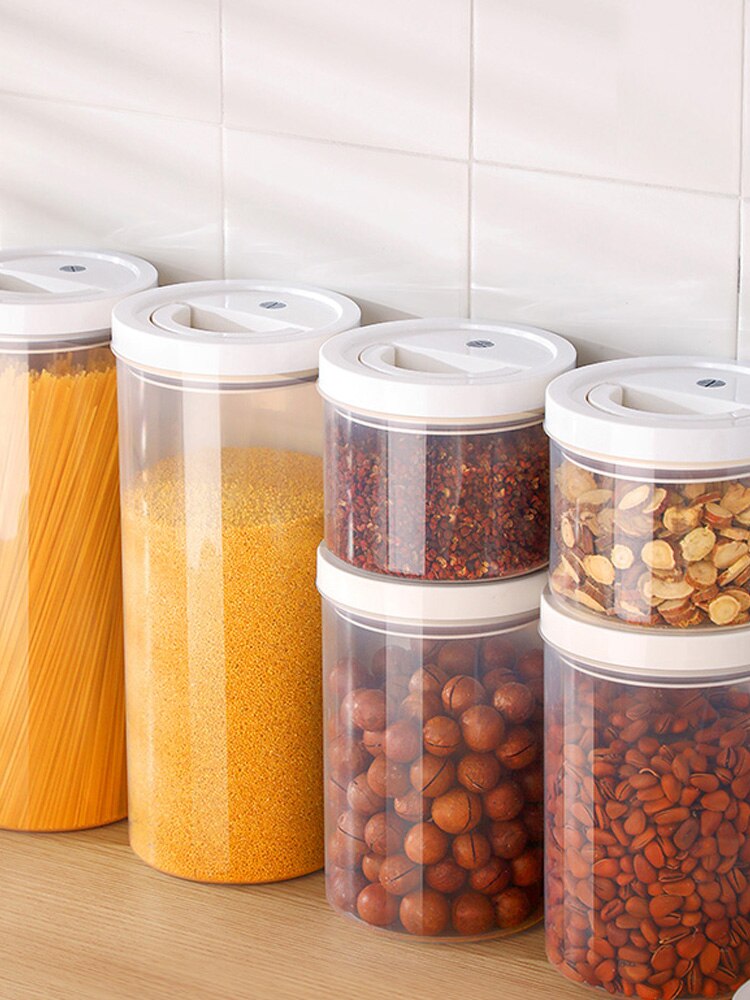 JOYBOS-tarro sellado para el hogar, recipiente de plástico de grado alimenticio con tapa, caja de almacenamiento de granos, transparente, para arroz y nueces, JBS76