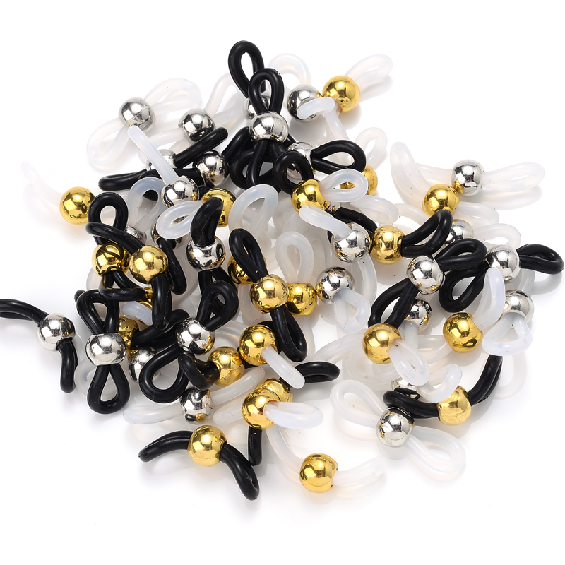 Boucle de retenue de lunettes, 50 pièces, crochet d&#39;oreille, chaîne de lunettes, extrémités de corde, support de cordon, sangle de retenue, Connecto: Mixed