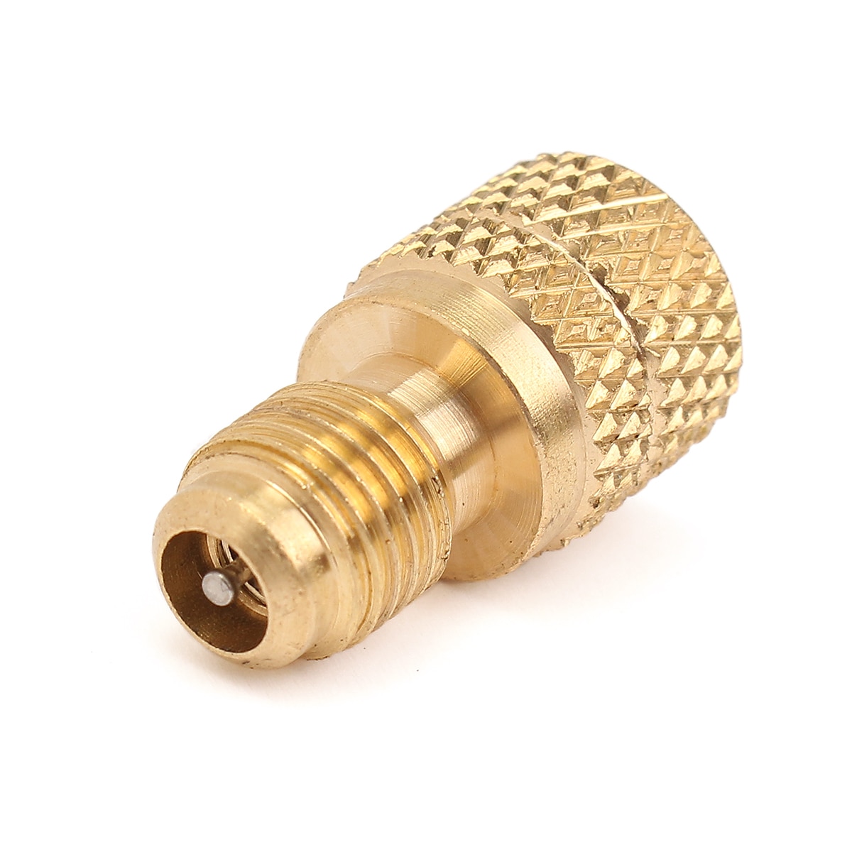 Bil ac  r12 to r134a ventilmonteringsadapter 1/4 "hane  to 1/2 " hon acme & ventilkärna bil luftkonditionering köldmedium mässing adapter