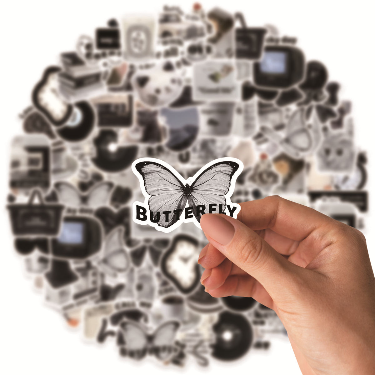 Etori Life 50pcs Cartoon Cute Exquisit Literary Objects Student DIY Laptops, Scrapbooks,Stationery Decoration Stickers