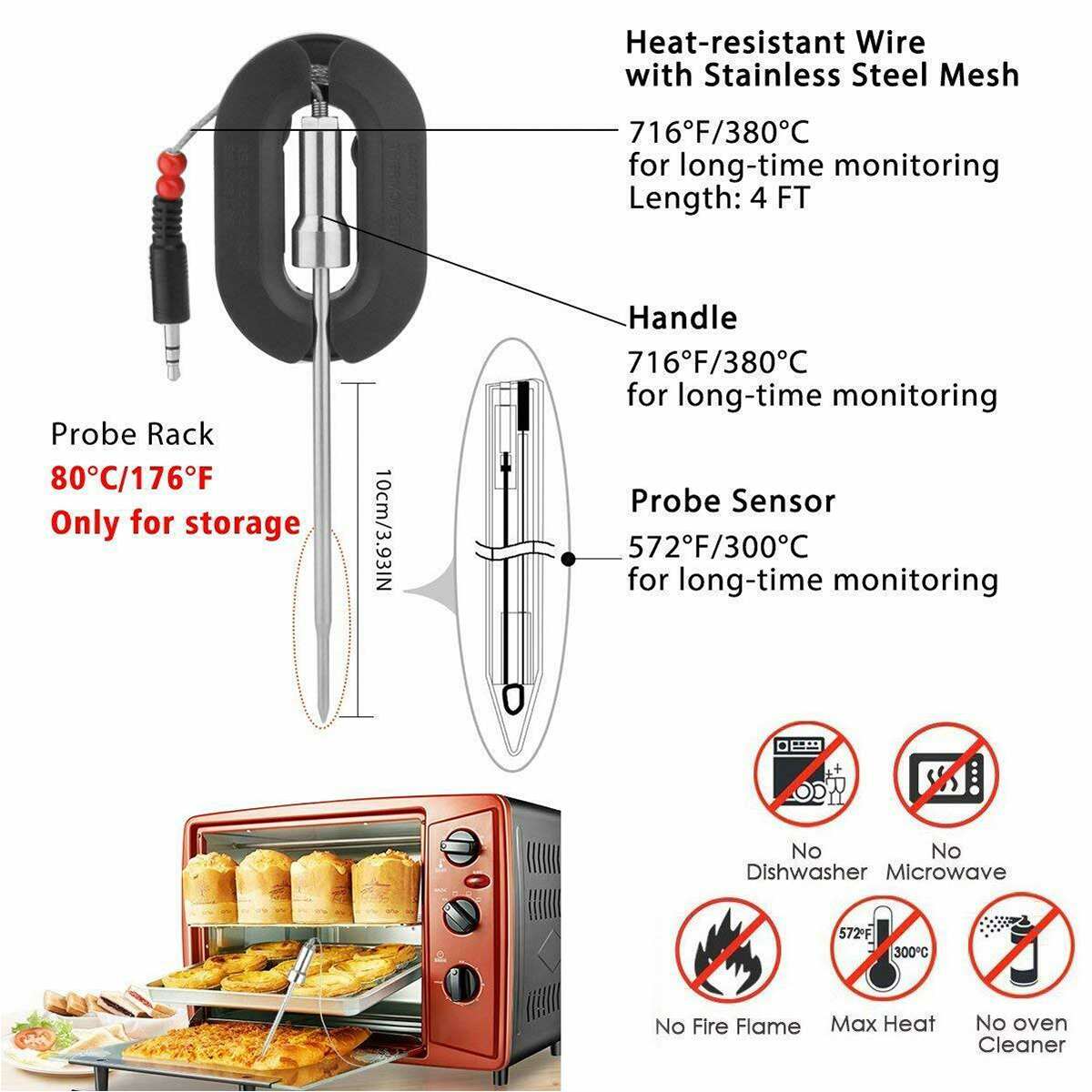 5 Style Digital Wireless BBQ Thermometer With 6 Probes bluetooth Control Food Cooking Timer Oven Meat Grill Thermometer Kitchen