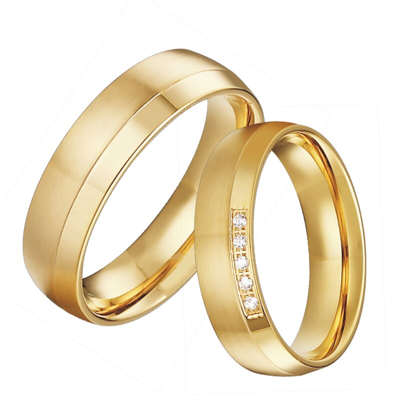 Golden Lover 'S Sieraden Alliantie Anniversary Engagement Paar Trouwringen Voor Mannen En Vrouwen Huwelijk Vinger Ring