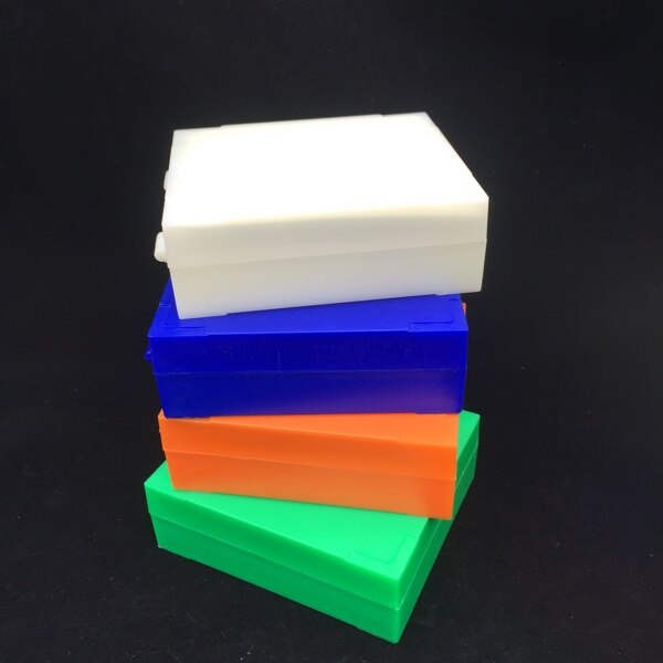 Draagbare Lab Abs Plastic Microscoop Slides Houder Dispenser Slide Opbergdoos Case Wit Groen Oranje Blauw