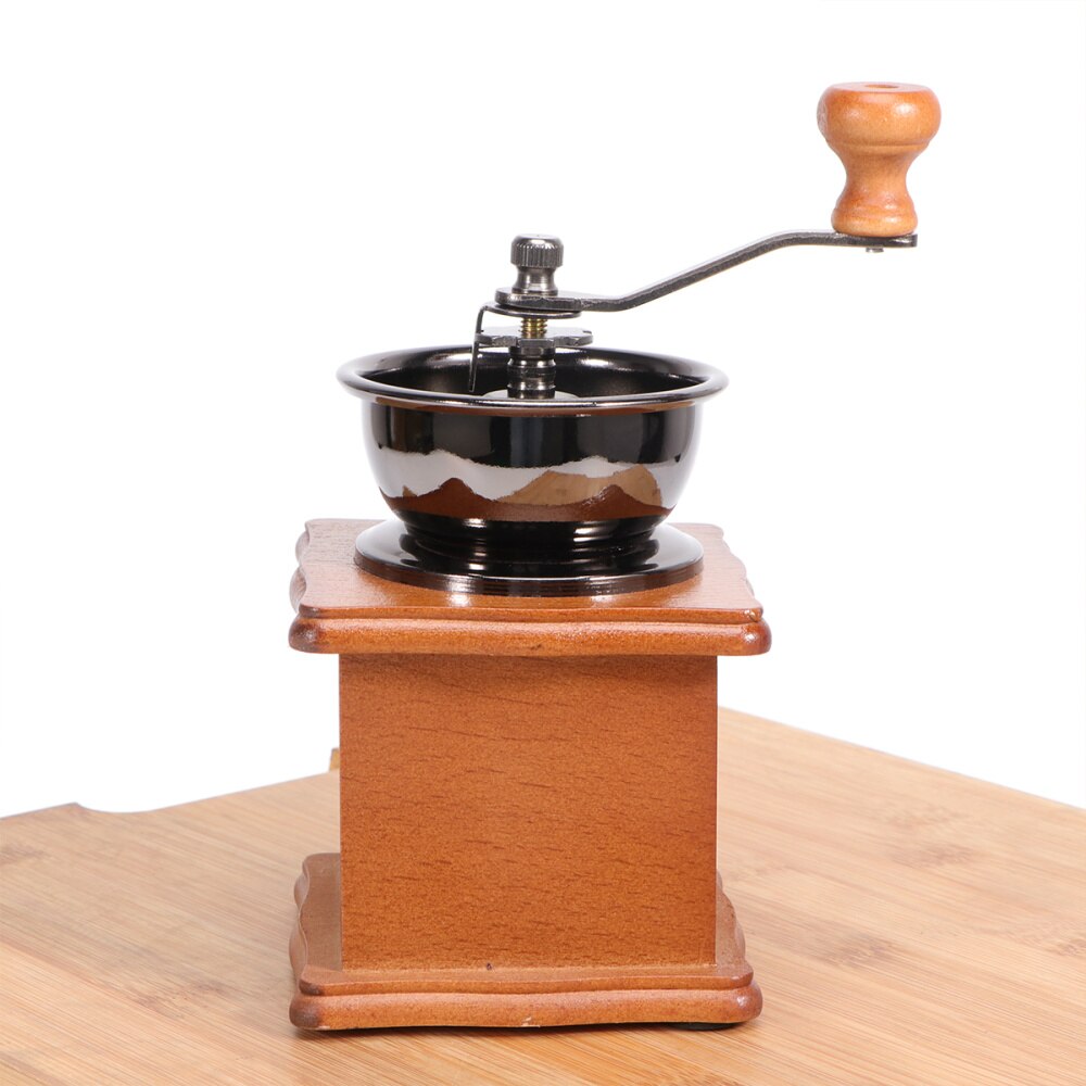 Wooden Coffee Grinder Household Hand Crank Coffee Mill Manual Coffee Maker Kitchen Coffee Accessory for Home Shop