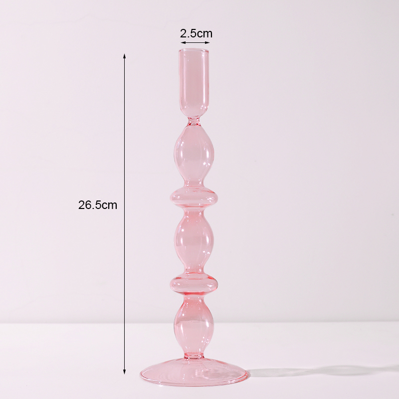 Portavelas de cristal para decoración de boda, candelabro de Color hecho a mano, florero, centro de mesa, decoración nórdica Vintage para el hogar: Verde