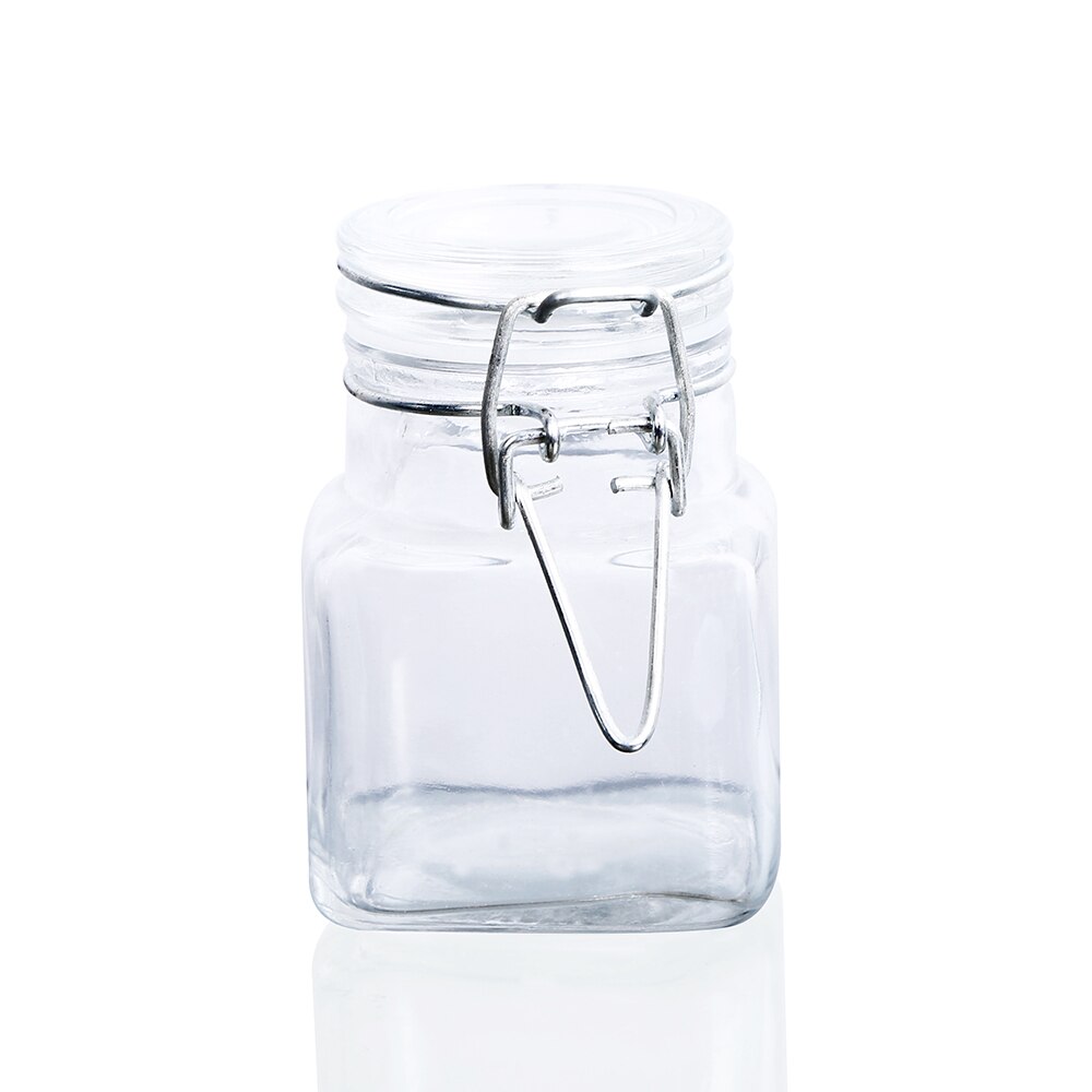 Tarros de cristal para boticario herméticos cuadrados de 6 uds. 9 Uds., frasco para especias con sal, pimientos, condimentos de azúcar, Ayuda de cocina, utensilios de cocina: 1pc