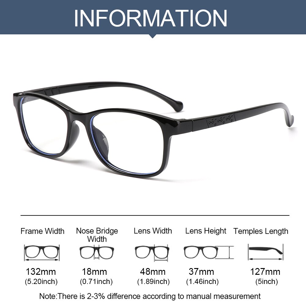 1Pc Anti-blue Light Kids Glasses Children Square Optical Frame Eyeware Boys Girls Computer Transparent Eyeglasses
