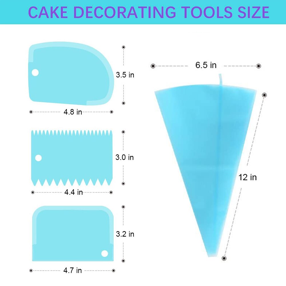 14Pcs Silicone Kitchen DIY Cake Decorating Tools Icing Piping Nozzles Cake Piping Tips Set Cream Pastry Bag With Cake Scraper