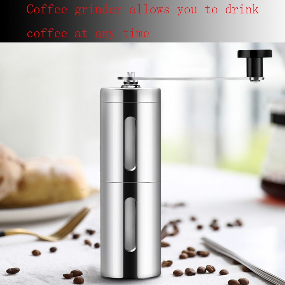 Manual Coffee Grinder Conical Burr Mill Brushed Stainless Steel Tea