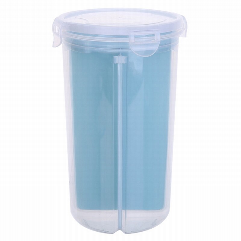 Hoomall 4L Cereal Dispenser Cereal Storage Containers Square Plastic Storage Tanks Kitchen Food Preservation Container: large blue