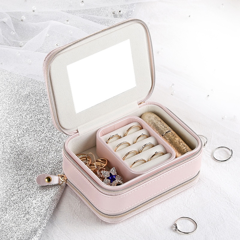 Sieradendoos met dubbele laag, multifunctionele reisdraagbare opbergdoos voor ketting en armband