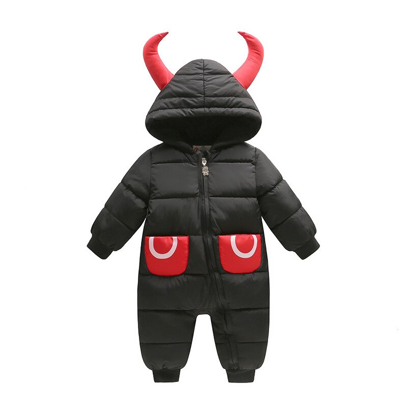Bébé filles manteaux vêtements rembourrés de coton hiver/automne enfants garçons épaissir vêtement combinaisons vêtements d'extérieur pour bébés vêtements chauds: black / 6M