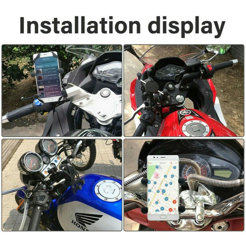 Universal motorcykel mobiltelefon holder motorcykel klemme mount usb opladning