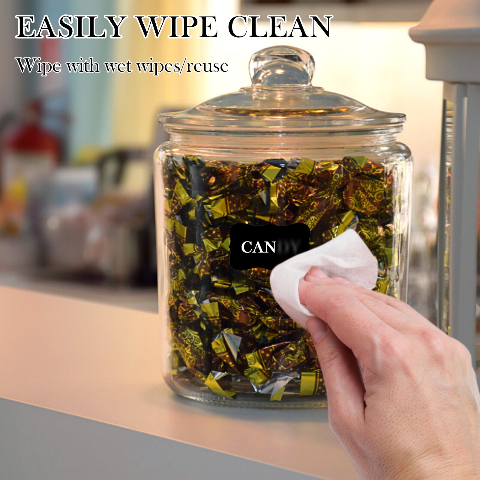 25# Pvc Labels Sticker Craft Kitchen Bottle Jars Organizer Labels Sticker Packaging Sealing Label Album Adhesive Sticker