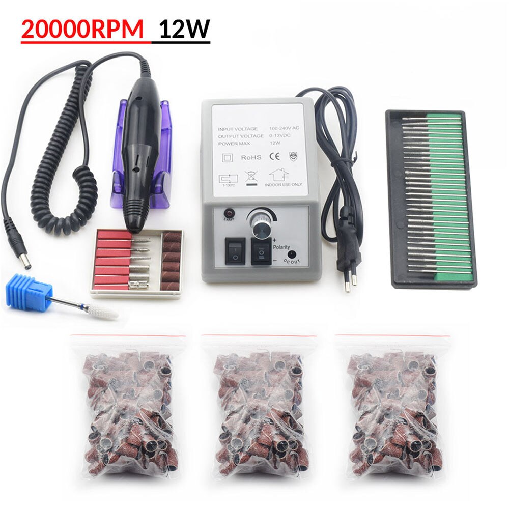 Professionele Elektrische Nagel Boor Machine Accessoires 32W 35000Rpm Nagelvijl Manicure Cutters Nail Boor: 2000-set