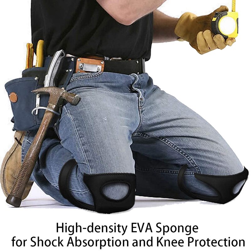 Kniebeschermers voor tuinieren, kniebeschermers voor thuisgebruik voor tuinieren en schoonmaken, verstelbare banden kniebeschermers voor het schrobben van vloeren, zwart