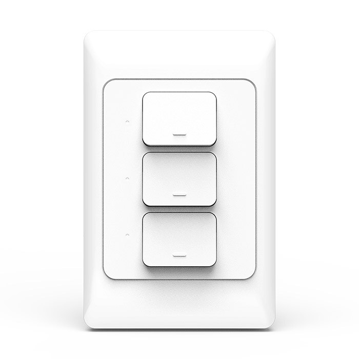Zemismart Tuya Zigbee Push Light Switch Control Smart Life US AU Physical Wall Switches Push Button Interruptor: Three Gangs