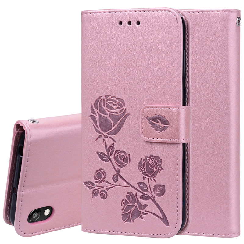 Huawei Y5 Case Luxury Leather Wallet Flip Case for Huawei Y5 Y 5 AMN-LX9 AMN-LX2 AMN-LX1 3D Flower Flip Case: Pink