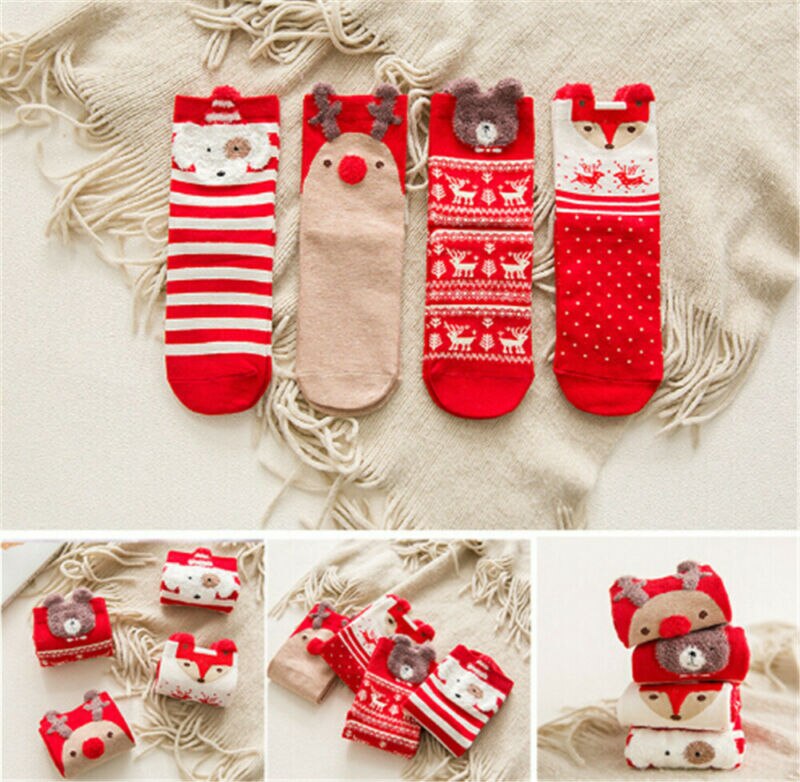 Goocheer Christmas Socks Santa Claus Kids Unisex Xmas Funny Socks FOR Girl Women