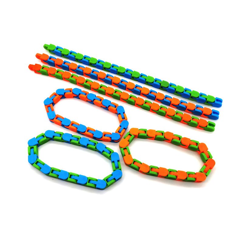 Puzzle Game Bike Chain Bracelet Snake Toy Plastic Kids Adult Funny Decompression Toy Countless Shapes Bracelet Snake Bending Toy