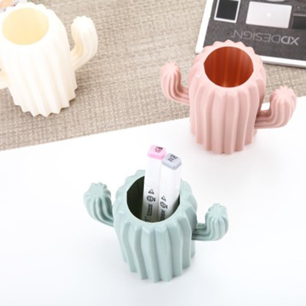Multifunction Cute Cactus Shaped Magnetic Pen Holder Pencil Pot Home Office Desk Stationery Storage Box