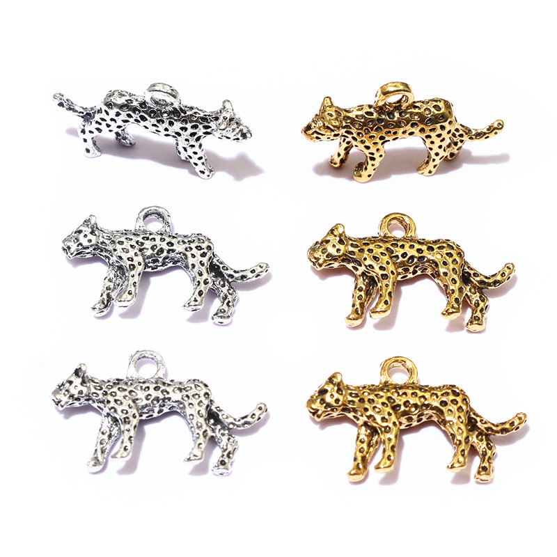 10 Stück 23x14x4mm Legierung Leopard Reize Anhänger DIY Schmuck Herstellung Zubehör Erkenntnisse für Halskette Armbinde