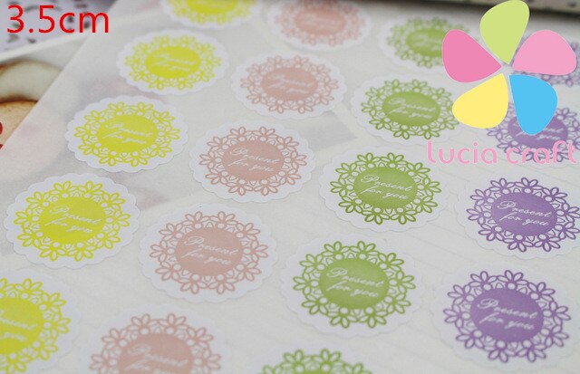 ! lucia crafts multi option seal sticker papieren label taartverpakking verpakkingslabel  i0429: 2 vellen 96 stuks