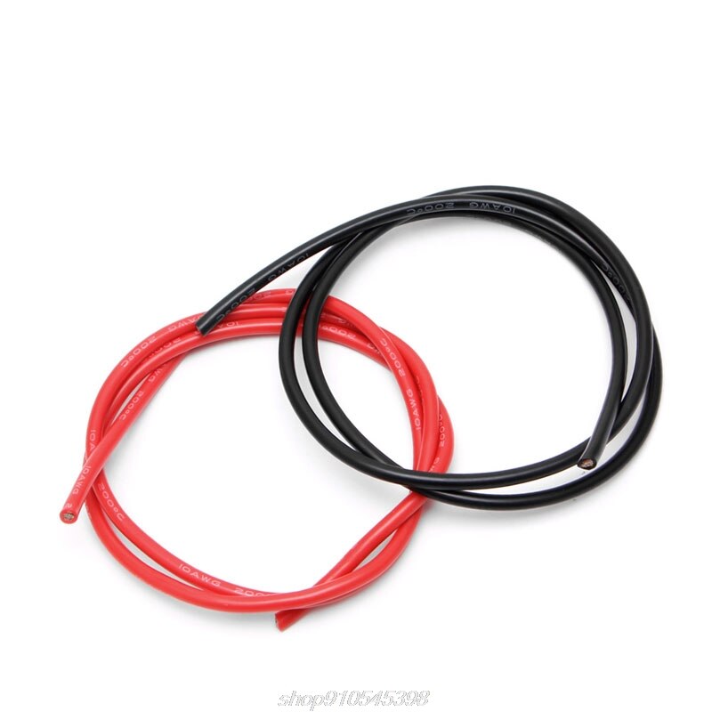 24AWG Gauge Siliconen Flexibele Gevlochten Draad Koperen Kabel 10 Voeten Fr Rc Zwart Rood M04 21