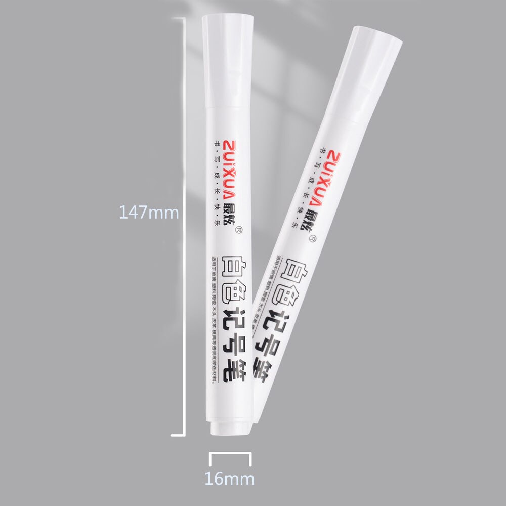 1PC Waterproof Car Tyre Tire Tread Rubber Paint Pen Permanent Scratch Repair Applicator Tool Quick-dry Paint Marker Pens: White marker pen
