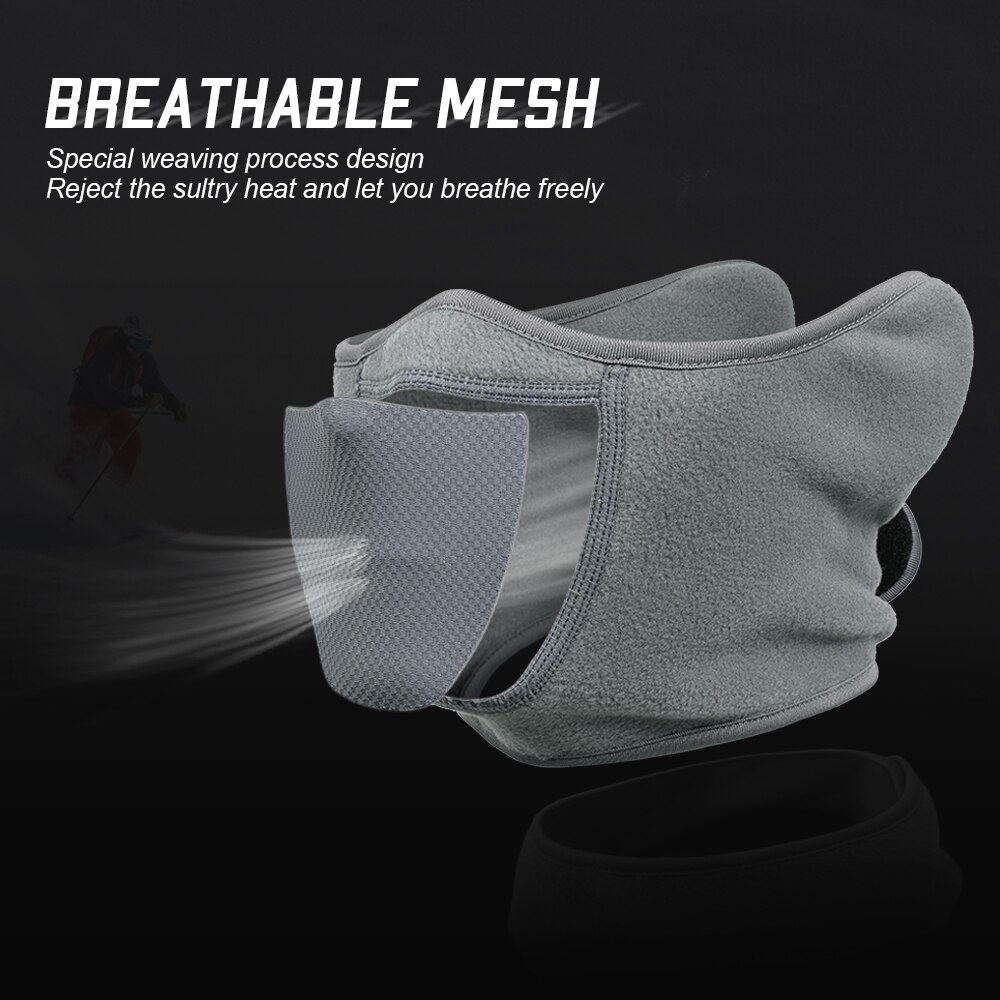 Breathable Motorcycle Half Face Mask Cover Fleece Motorbike Cycling Bicycle Biker Warm Winter Balaclava Skiing Helmet Hood Men